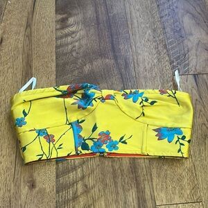 LPA Woman’s Yellow Floral Yellow Bandeau Top Size S